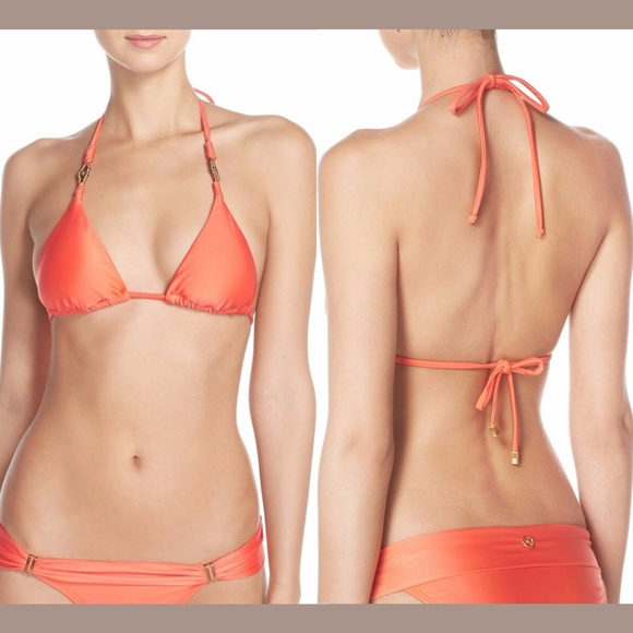 NWT! $118 VIX Triangle Bikini Top Peach Small - Picture 1 of 5
